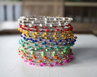 Handmade Beaded Guitar String Bangle Bracelet: Music-Inspired Style