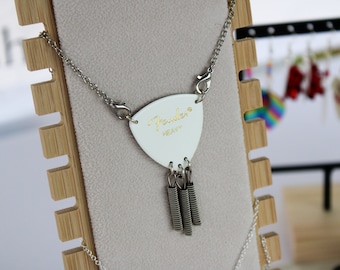 Fender Guitar Pick Necklace: Repurposed Guitar String Jewelry