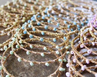 Guitar String & Seed Bead Bracelet – Handmade Jewelry for Music Enthusiasts