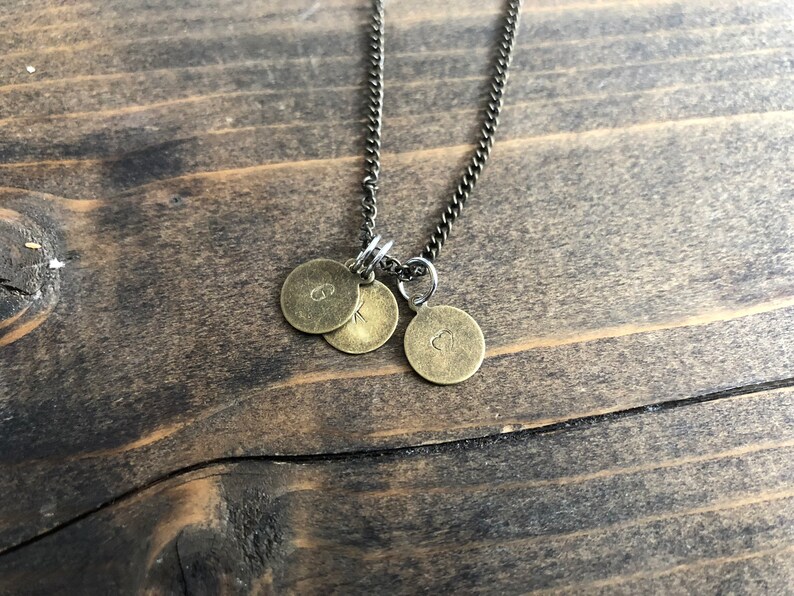 Monogram Necklace Handmade Hand Stamped