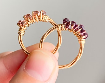 Stylish Upcycled Jewelry: Guitar String Ring with Shimmering Beads