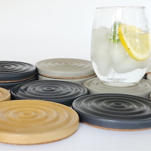 Round 4&quot; Drink Coaster Set, Concrete Coasters, Minimalist,