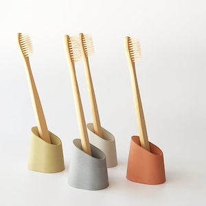 Concrete Toothbrush Holder with Drainage, Toothbrush Stand, Bathroom Vanity, Bathroom Accessories, Minimalist, Zero Waste
