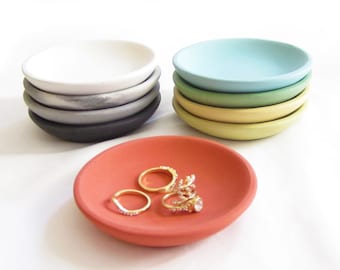priority shipping home decor blue ring dish handmade candle holder teen gift pottery jewelry dish
