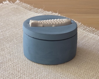 Handmade Concrete Salt Cellar, Minimalist Coastal Decor