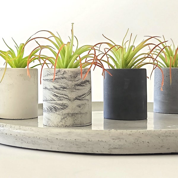 Air Plant Holder Set of 4 - Mini Planter - Modern - Small Succulent Planter - Concrete Planter - Cement Planter - Concrete Gift