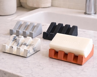 Soap Dish, Draining Soap Dish, Soap Holder, Sponge Holder, Cement, Modern, Minimalist , Bathroom Accessories, Soap Bar, Kitchen