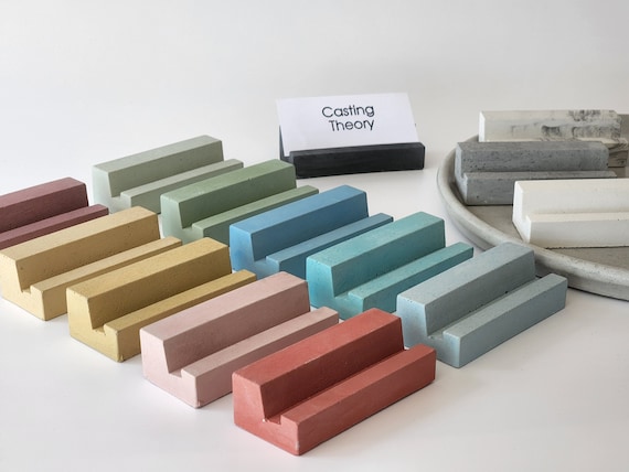 Concrete Business Card Holder, Business Card Display, Business Card Stand, Office Desk Accessories, Minimalist, Desk Organizer