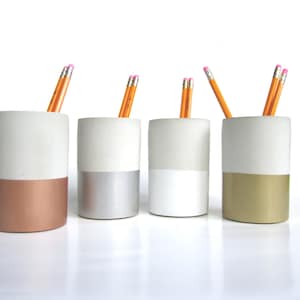 Pencil Cup, Concrete Pen Cup, Cement, Minimalist, Modern Home Office, Desk Set, Pencil Holder, Toothbrush Cup
