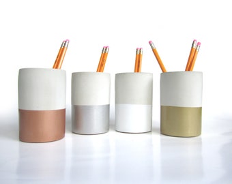 Pencil Cup, Concrete Pen Cup, Cement, Minimalist, Modern Home Office, Desk Set, Pencil Holder, Toothbrush Cup