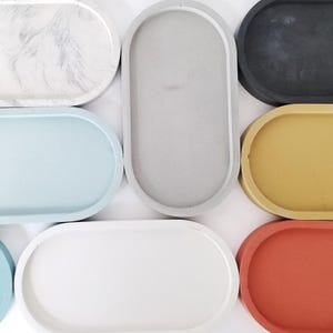 Tray, Bathroom Tray, Oval, Kitchen Tray, Concrete Tray, Jewelry Tray, Minimalist, Soap Bottle Tray, Kitchen Accessories, Bathroom Accesories