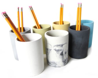 Pencil Cup, Concrete Pen Cup, Cement, Minimalist, Modern, Office Decor, Desk Set, Pencil Holder, Toothbrush Cup, Home Office