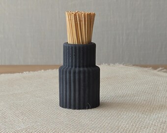 Porte-cure-dents en béton fait main, design minimaliste dans des couleurs naturelles