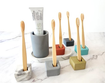 Toothbrush Holder, Toothbrush stand, Concrete toothbrush holder, Modern Bathroom Accessories, Single Cement Toothbrush Stand, Razor Stand 1