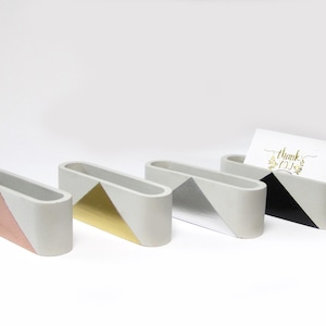 Concrete Business Card Holder, Business Card Display, Business Card Stand, Desk Accessories, Cement, Minimalist, Modern Home Office