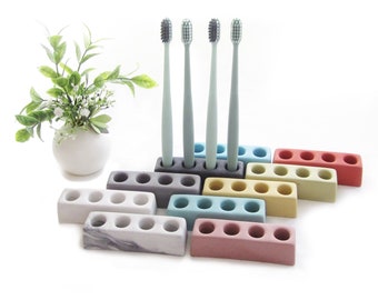 Porte brosse à dents, support pour brosse à dents, salle de bain moderne, salle de bain minimaliste, porte brosse à dents en béton, porte brosse à dents en ciment 4