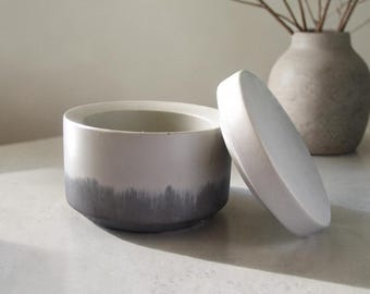 Salière avec couvercle, boîte à sel en béton, pot de pincée, décoration de cuisine minimaliste, récipient à sel moderne, cave à épices, cadeau de cuisine