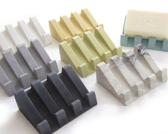 Original draining soap holder Beautiful GREY concrete soap dish Modern Soap Dish My own LOVE design Bathroom Accessories Soap Tray