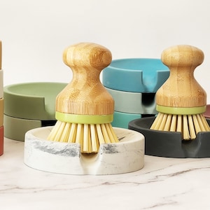 Dish Scrubbing Brush & Holder