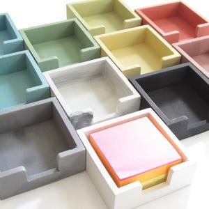Modern Concrete Sticky Note Holder, Minimalist office Decor, Desk Accessories