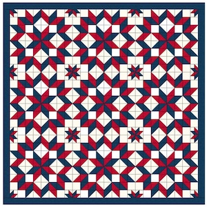 Carpenter Star-in-Star Throw-size Quilt Pattern
