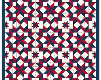 Carpenter Star-in-Star Überwurf-Größe Quilt Pattern