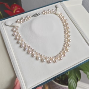 Hand Braided Freshwater Pearl Choker: Elegant Bridal Necklace