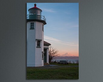Point Robison Lighthouse, Mount Rainier, Sunset, Vashon Island, Washington, Lighthouse, Pacific Northwest, Puget Sound