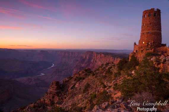 Sunset Desert View Watchtower Grand Canyon Grand Canyon Etsy