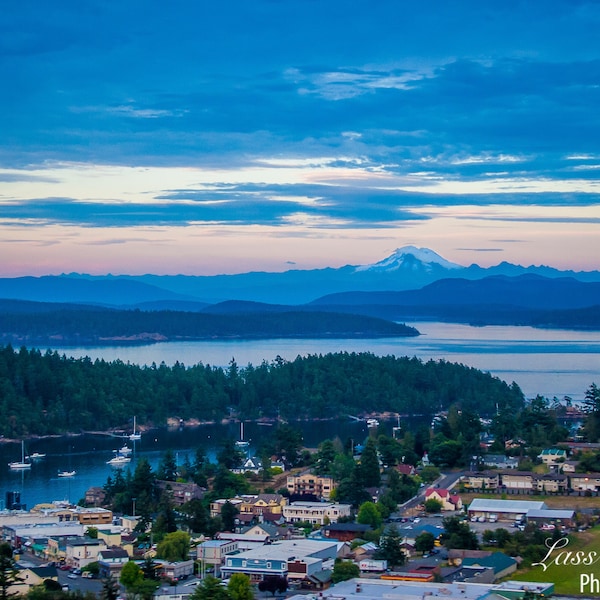 Friday Harbor, Mount Baker, Mountain, San Juan Islands, View from Plane, Washington, Pacific Northwest