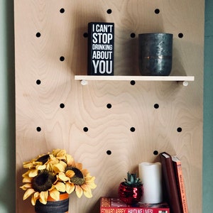 Handmade Pegboard Floating Shelves / Hanging Kitchen Shelves / Floating Shelves / Wooden Wall Organizer Shelf / Wood Retail Display