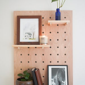 Handmade Pegboard Floating Shelves / Hanging Kitchen Shelves / Floating Shelves / Wooden Wall Organizer Shelf / Wood Retail Display