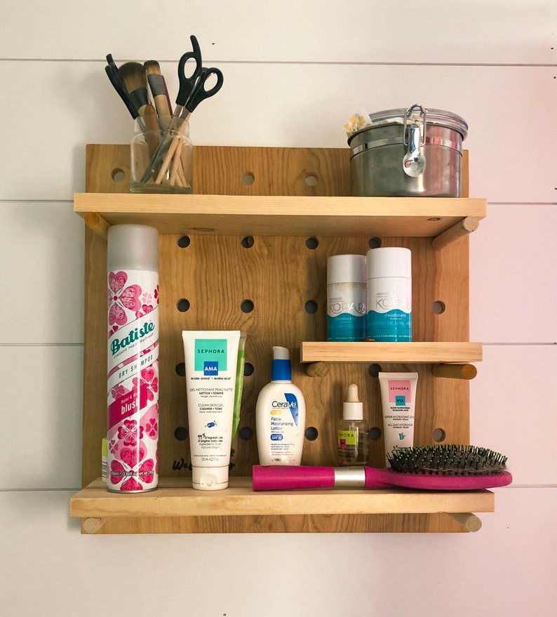 Small Pegboard Shelf / Pegboard Wall Display / 18 x Etsy