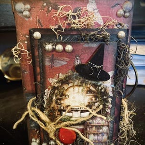 Caja de madera hecha a mano con apertura lateral para boticario, pociones, plantas, tarot, oráculo, runas, cartas, baratijas