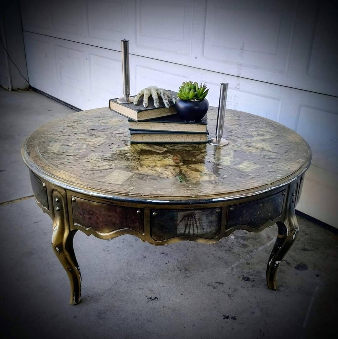 Coffee Table Round Victorian Whimiscal Gothic Moody Beautiful Restored ...