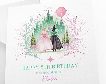 Wicked Movie Inspired Birthday card, Any Age, Any Relation, Card for Daughter, Granddaughter, Niece,  Wicked Birthday Card,