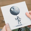 Star Wars Birthday Card Stormtrooper Death Star Dad Boyfriend Husband Girlfriend Friend Star Wars Card Star Wars Gifts Not Mandalorian Grogu