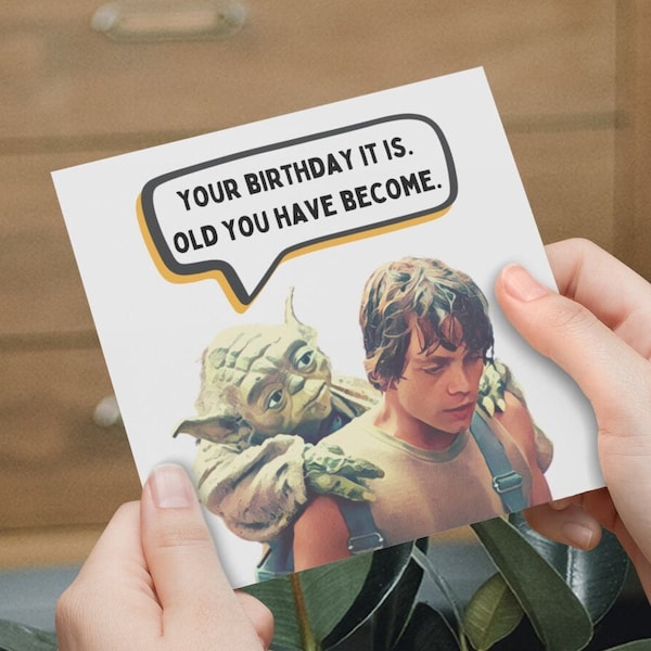 Star Wars Birthday Card Yoda Luke Dad Boyfriend Husband Girlfriend Friend Star Wars Card Star Wars Gifts UK POST Not Mandalorian Grogu