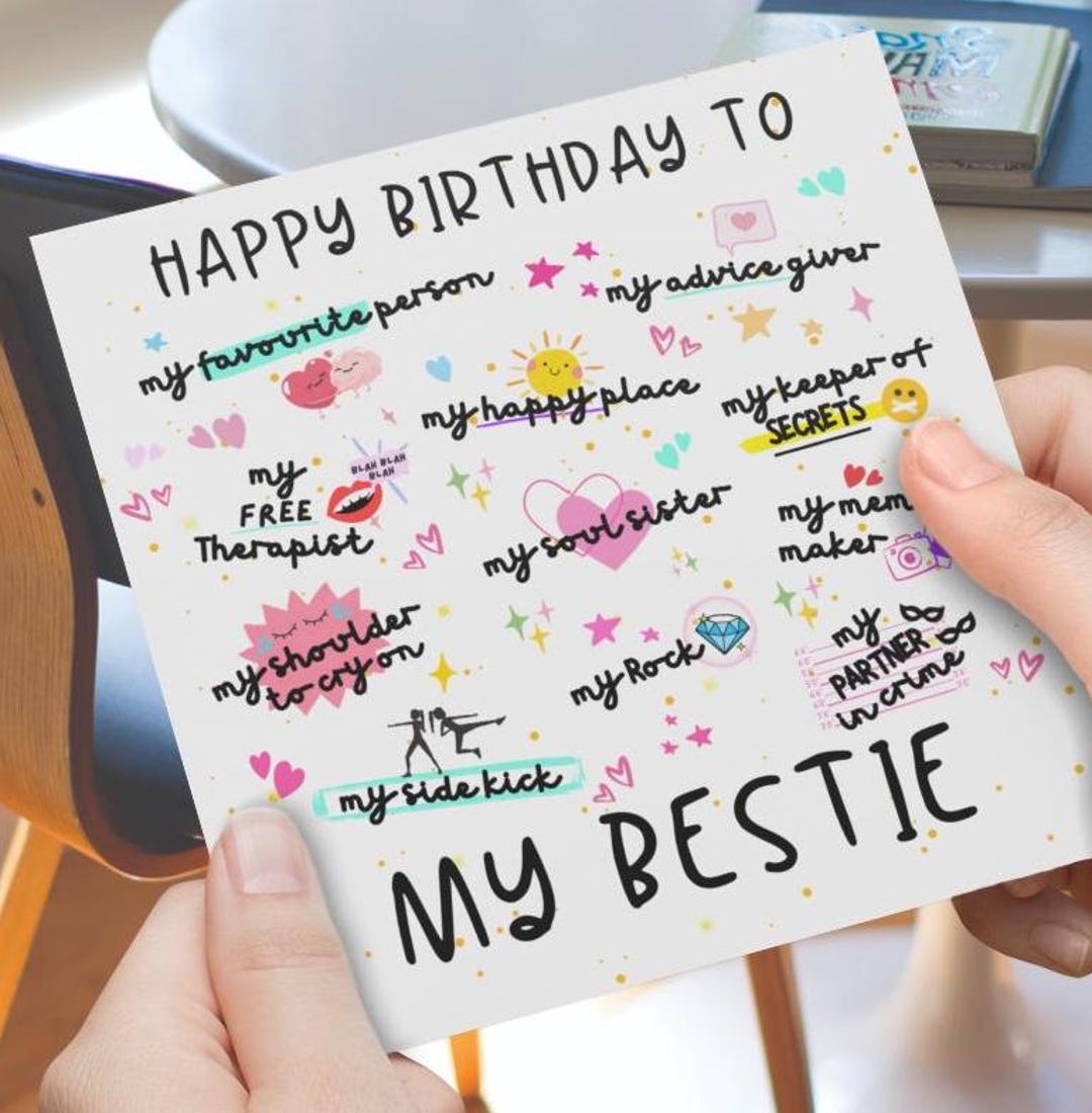 Happy Birthday Bestie Birthday Card, Funny Best Friend Birthday Card ...