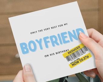 Birthday Card for Boyfriend | Funny Birthday | Boyfriend Funny Birthday Card | Birthday Card | Birthday Day Gift Boyfriend | Reduced card