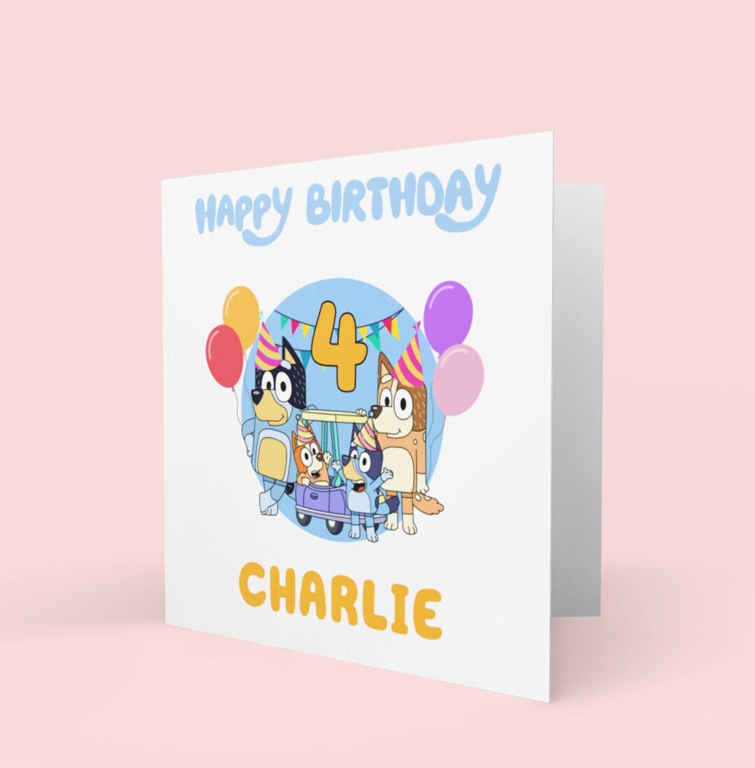 Personalised Bluey Card Bluey Birthday Girl Boy Card Bluey - Etsy