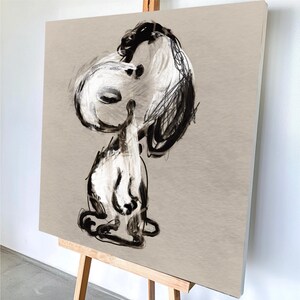 Snoopy Dog Graffiti Canvas – Pop Art Print | Giclée Painting | Ready to Hang Wall Art Decor | Cartoon Pet Dogs |  Animal Art | Free Ship