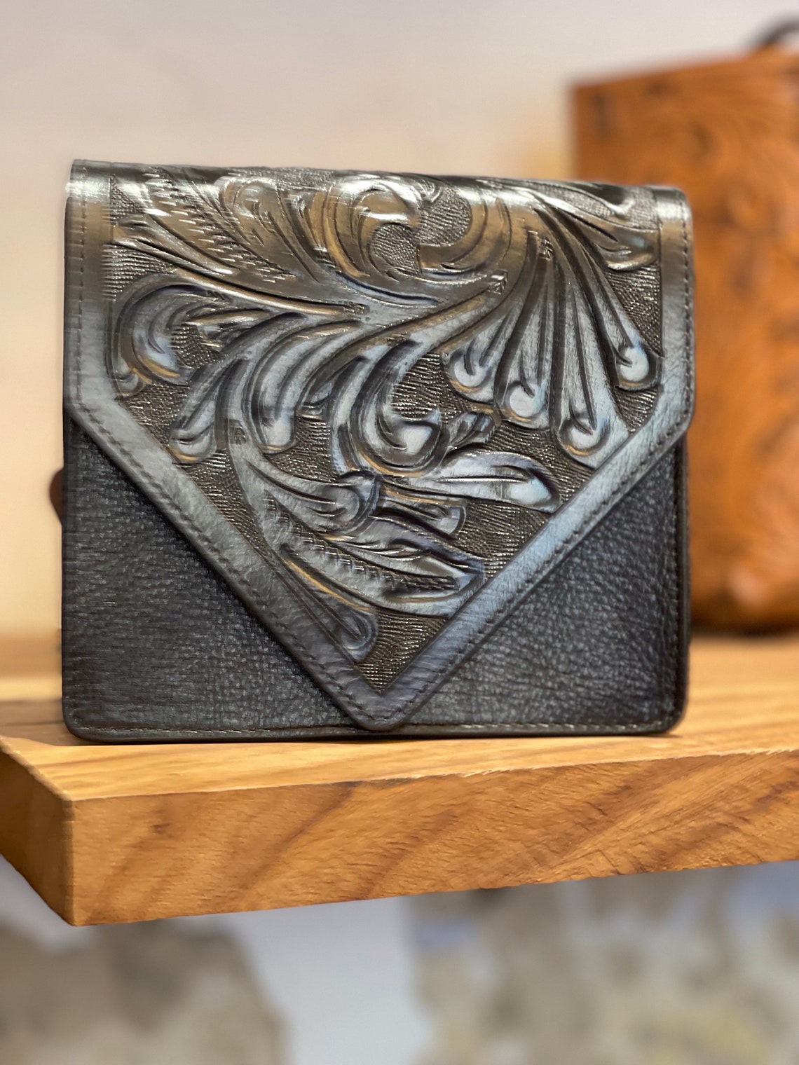 Handtooled Leather Crossbody Bag paris by ALLE Etsy