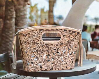 1960s Cross Body Shoulder Wood Bag