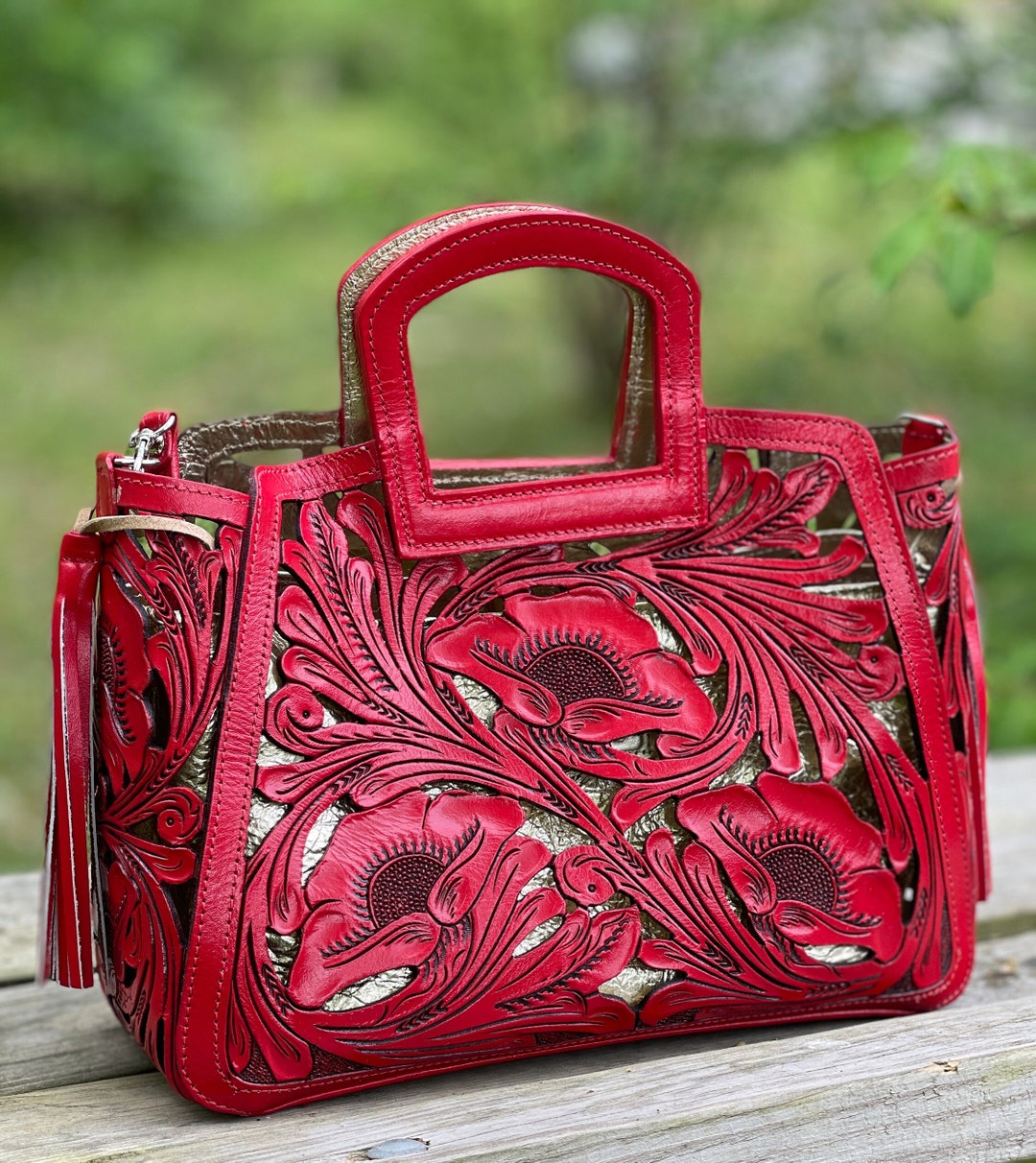 バッグ HAND-DYED MADRAS GOAT LEATHER SHOPPER Original Hand-Dyed Madras Goat Leather Shopper | Dresswell