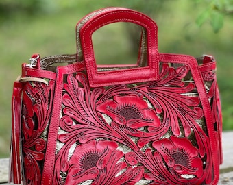 Hand-tooled Leather Cut-out Tooling, Tote 