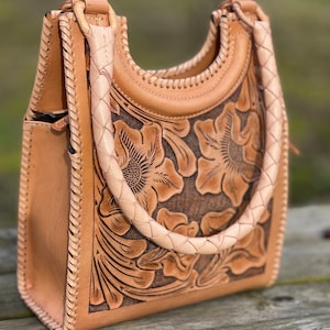 Bolso de mano de cuero vagabundo, "BAALY", bolso de hombro, bolso de cuero marrón, estilo occidental, bolso mexicano, regalos para ella, regalos para el día de la madre