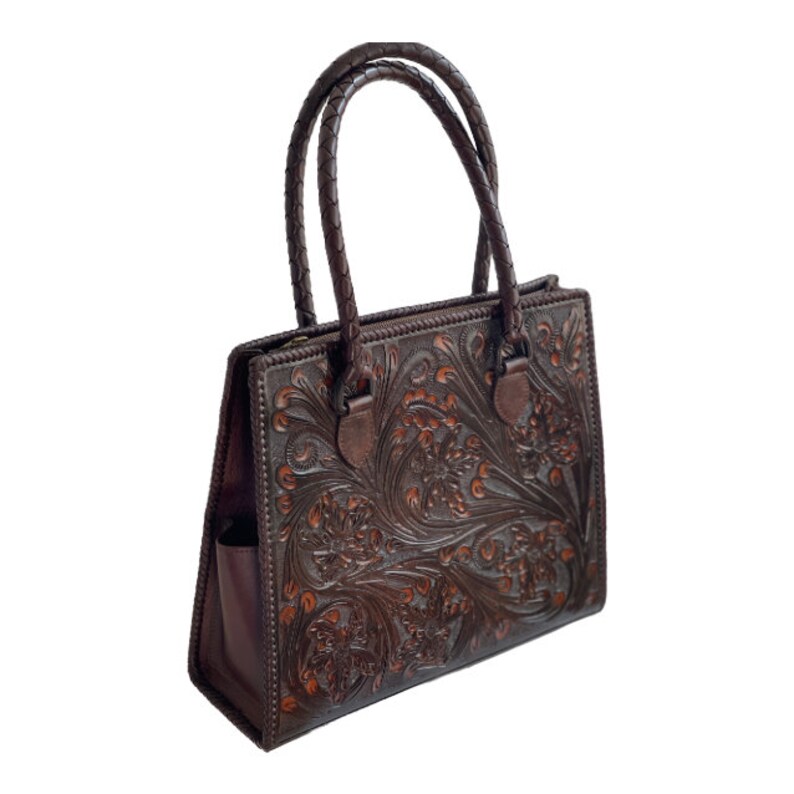 Hand Tooled Leather Large Tote marcus by ALLE - Etsy