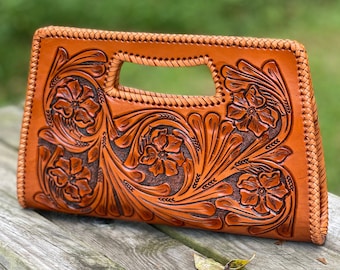 Bolso bandolera floral de cuero repujado a mano "JENNY": bolso pequeño estilo vaquero mexicano, bolso de cuero repujado estilo vaquera, bolso de hombro bohemio