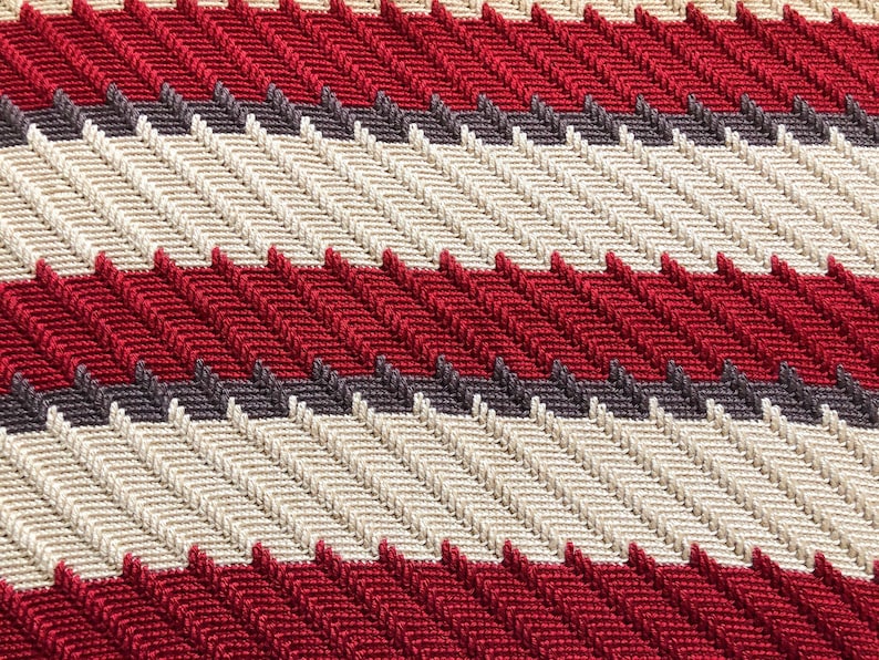 Apache Tear Afghan. Red and Brown Blanket. Crocheted Throw. Wedding Gift. Bridal Shower Gift. Gift For Mom. Rustic Home Decor. image 5